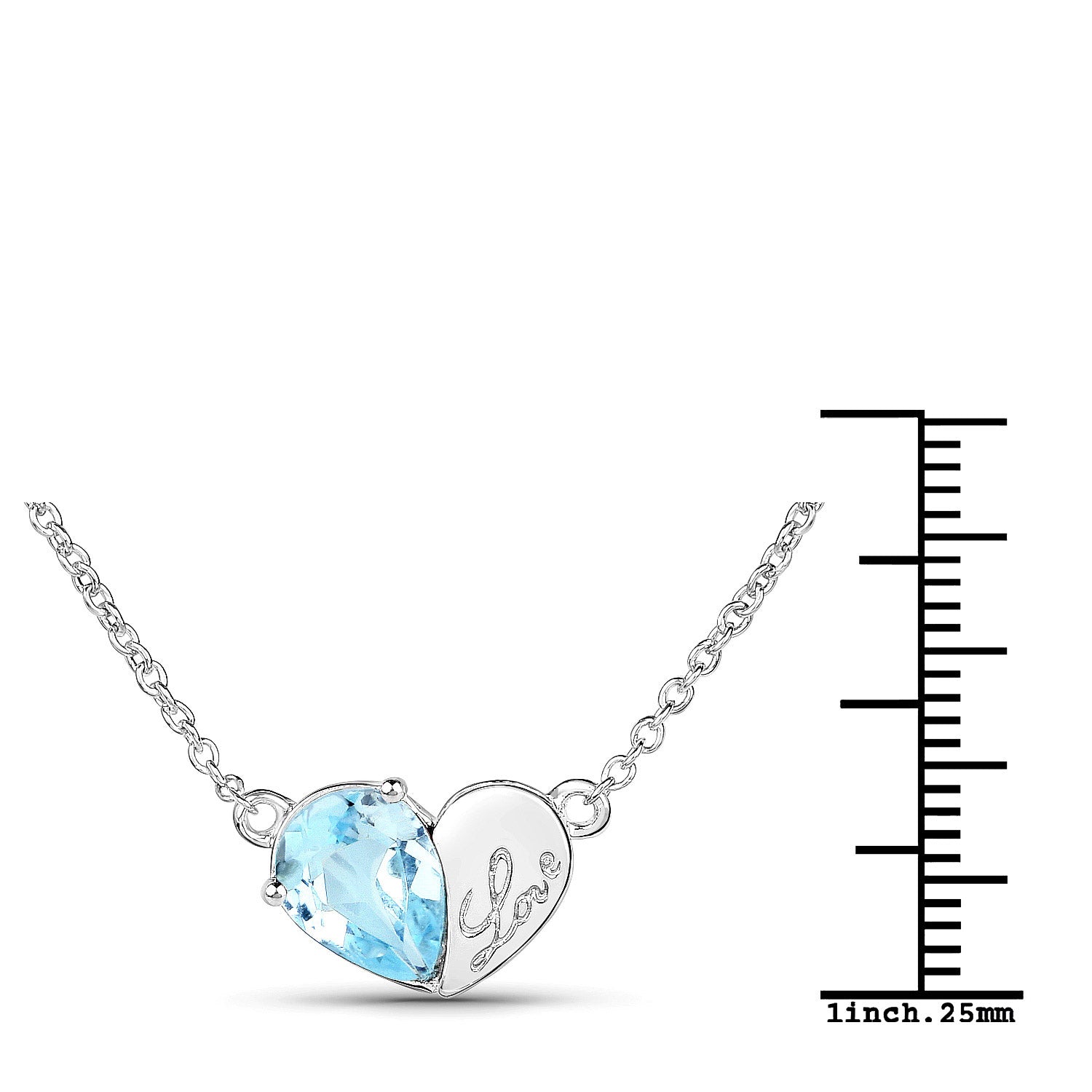 1.90 Carat Genuine Blue Topaz .925 Sterling Silver Pendant  DestGlow