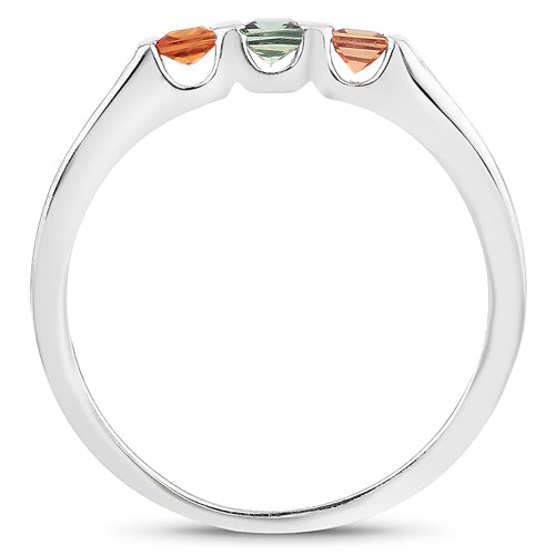 0.68 Carat Genuine Multi Sapphire .925 Sterling Silver Ring by Bids.com