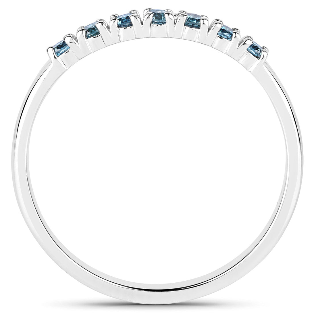 0.22 Carat Genuine Blue Diamond 14K White Gold Ring (I1-I2)  DestGlow