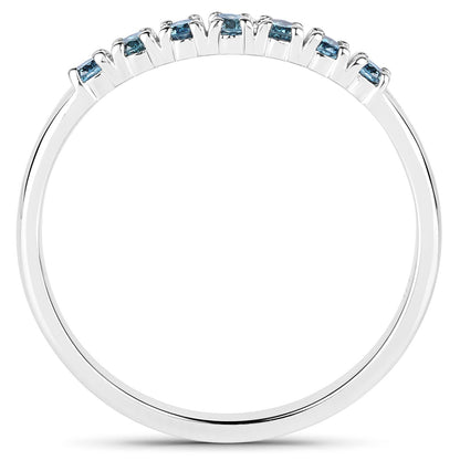 0.22 Carat Genuine Blue Diamond 14K White Gold Ring (I1-I2)  DestGlow