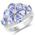 3.24 Carat Genuine Tanzanite and White Topaz .925 Sterling Silver Ring by Bids.com