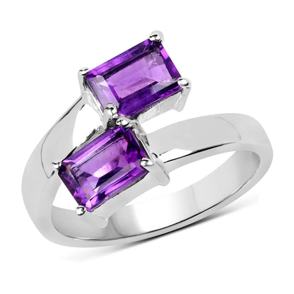 1.90 Carat Genuine Amethyst .925 Sterling Silver Ring by Bids.com