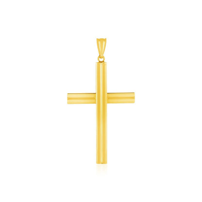 14k Yellow Gold Polished Cross Pendant  DestGlow