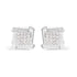 10K White Gold 1/2 Cttw Composite Princess Diamond Square and Swirl Stud Earrings (I-J Color, I1-I2 Clarity) by Bids.com