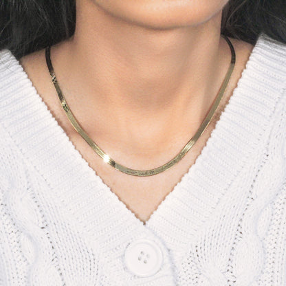 Imperial Herringbone Chain in 10k Yellow Gold (3.80 mm)  DestGlow