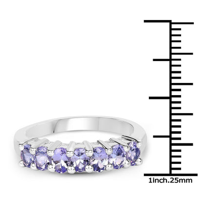 1.19 Carat Genuine Tanzanite .925 Sterling Silver Ring  DestGlow