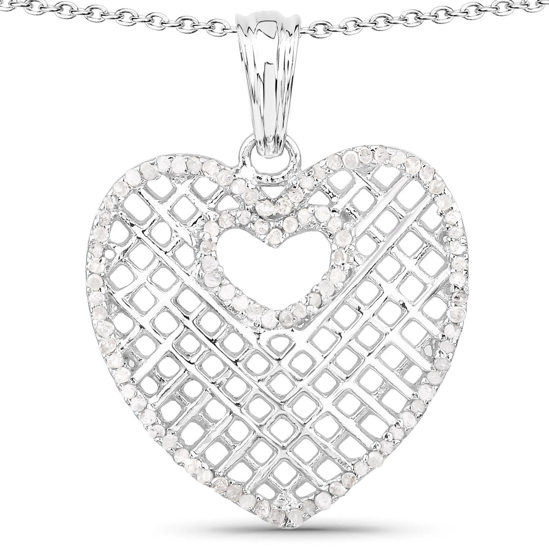 0.52 Carat Genuine White Diamond .925 Sterling Silver Pendant by Bids.com