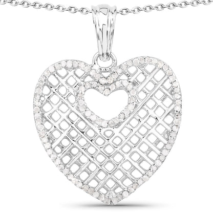 0.52 Carat Genuine White Diamond .925 Sterling Silver Pendant by Bids.com
