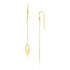 14k Yellow Gold Cutout Oval Chain Dangling Earrings  DestGlow