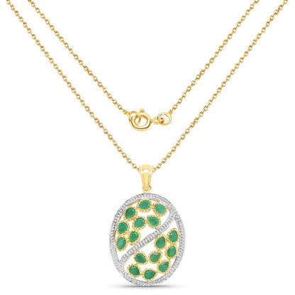 2.24 Carat Genuine Emerald .925 Sterling Silver Pendant by Bids.com
