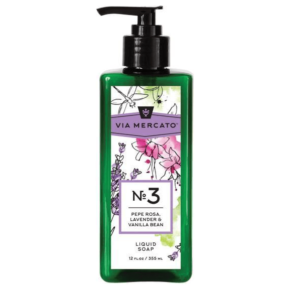 Via Mercato Nro. 3 Liquid Soap (Pepe Rosa, Lavender &amp; Vanilla Bean) 12oz by Pasteur Pharmacy
