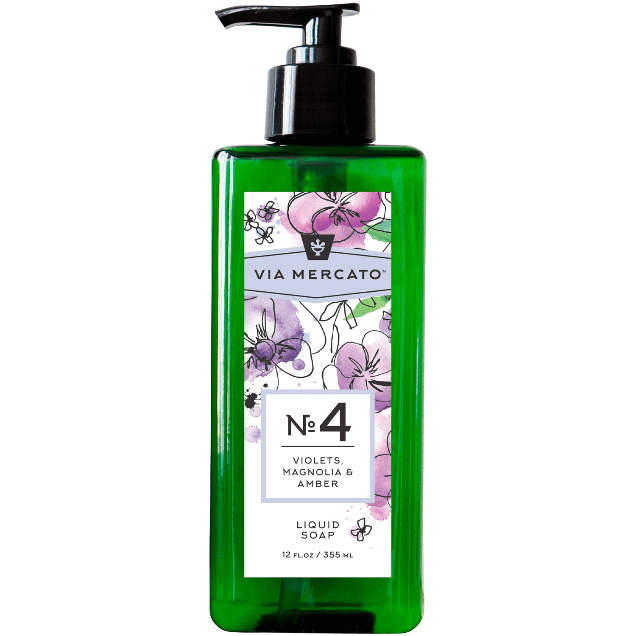 Via Mercato Nro. 4 Liquid Soap (Violets, Magnolia &amp; Amber) 12oz by Pasteur Pharmacy