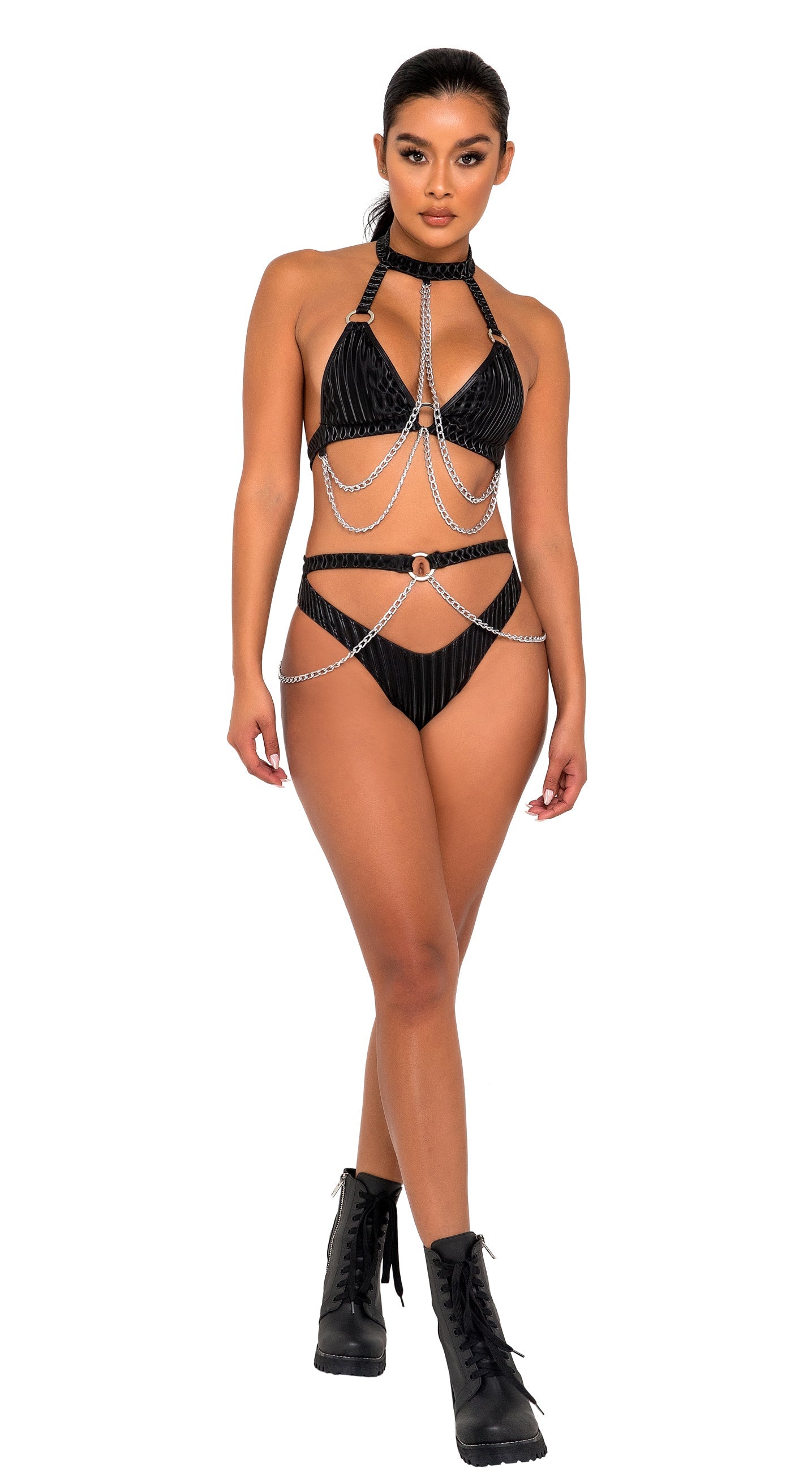 Bikini Top with Ring &amp; Chain Detail