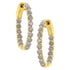 10K Yellow Gold Plated Sterling Silver Diamond Hoop Earrings (2 cttw, K-L Color, I2-I3 Clarity) by Bids.com