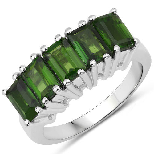 3.25 Carat Genuine Chrome Diopside .925 Sterling Silver Ring by Bids.com