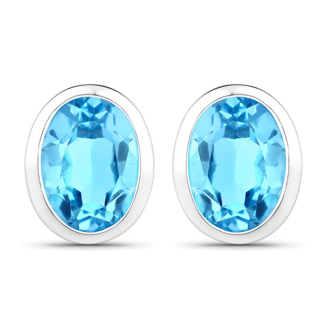 4.00 Carat Genuine Swiss Blue Topaz .925 Sterling Silver Earrings by Bids.com
