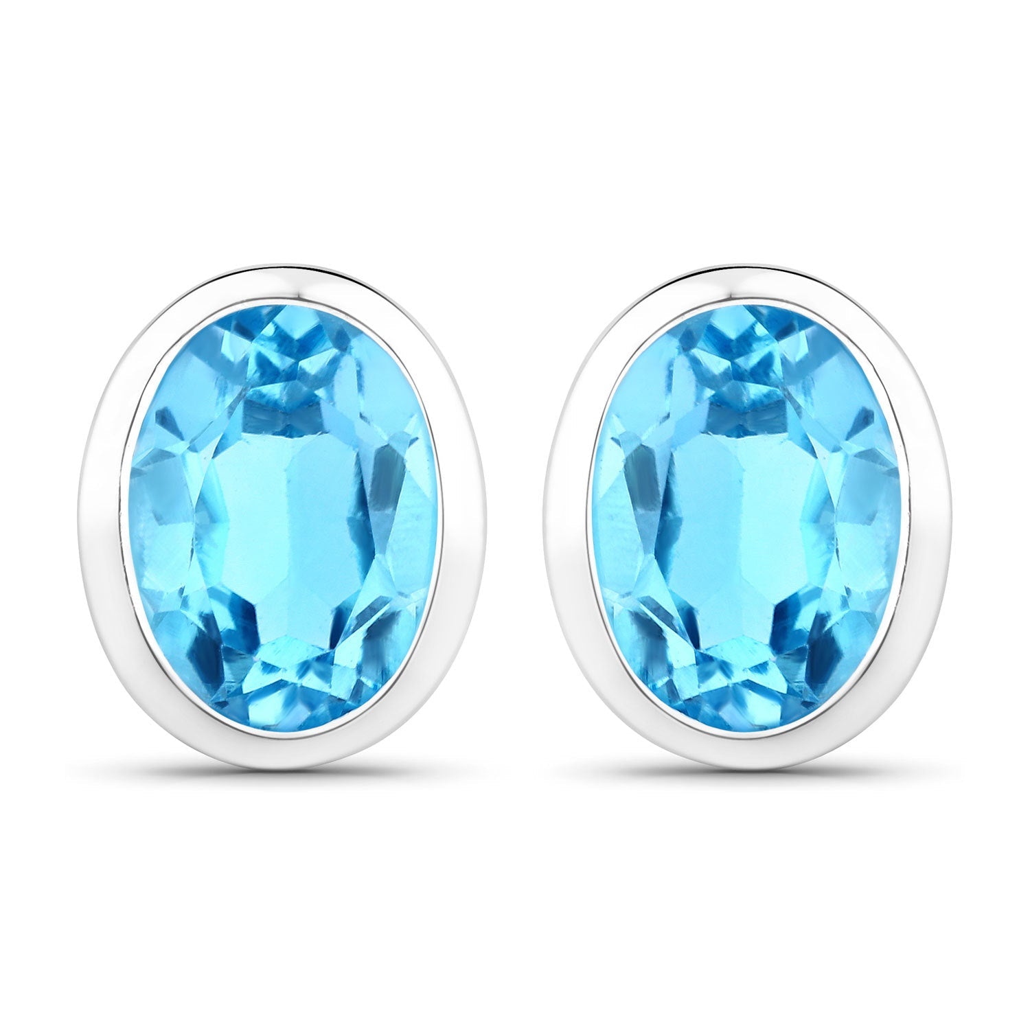4.00 Carat Genuine Swiss Blue Topaz .925 Sterling Silver Earrings by Bids.com