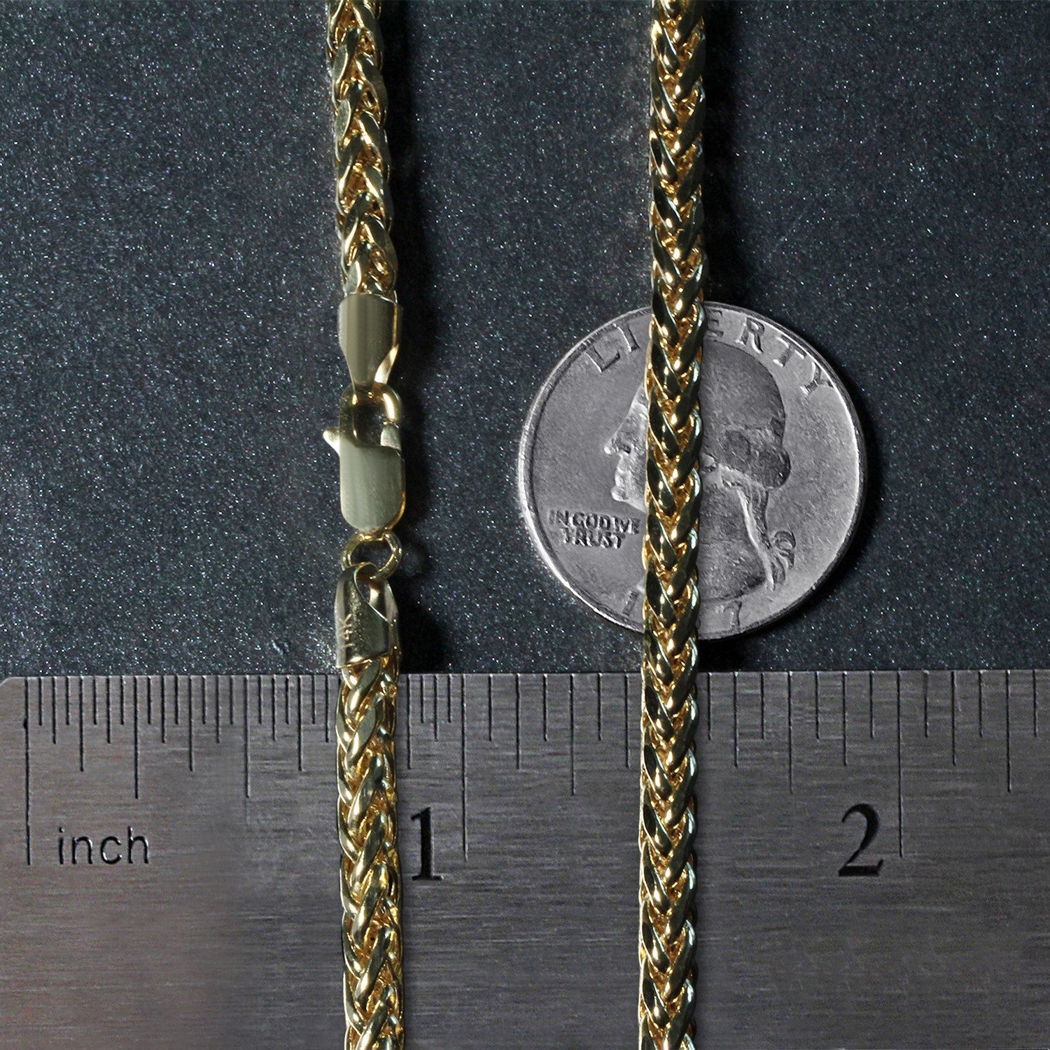 4.1mm 14k Yellow Gold Diamond Cut Round Franco Chain by Bids.com