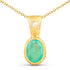 18K Yellow Gold Plated 0.67 Carat Genuine Emerald and White Topaz .925 Sterling Silver Pendant  DestGlow