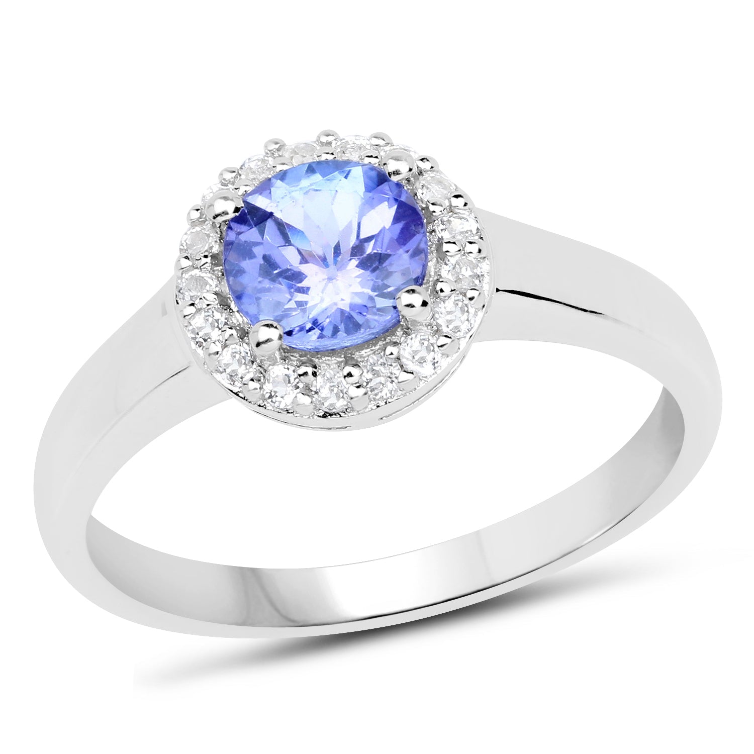 3.77 Carat Genuine Tanzanite and White Topaz .925 Sterling Silver 3 Piece Jewelry Set (Ring, Earrings, and Pendant w/ Chain) by Bids.com