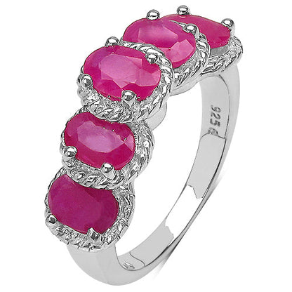 3.20 Carat Genuine Ruby Sterling Silver Ring by Bids.com