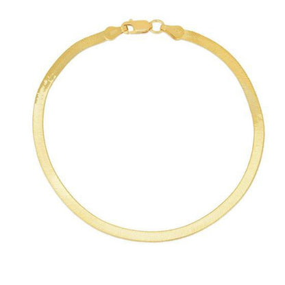 1.5mm 14k Yellow Gold Super Flex Herringbone Anklet by Bids.com