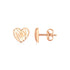 14K Rose Gold High Polish Scribble Heart Stud Earrings by Bids.com