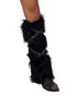 Pair of Black Faux Fur Leg Warmers by Rave Fix