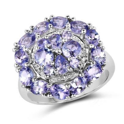 2.92 Carat Genuine Tanzanite .925 Sterling Silver Ring by Bids.com