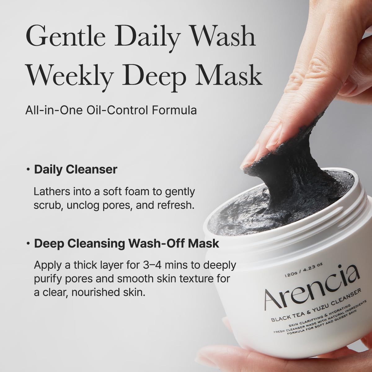 Arencia Black Tea &amp; Yuzu Rice Mochi Cleanser  DestGlow