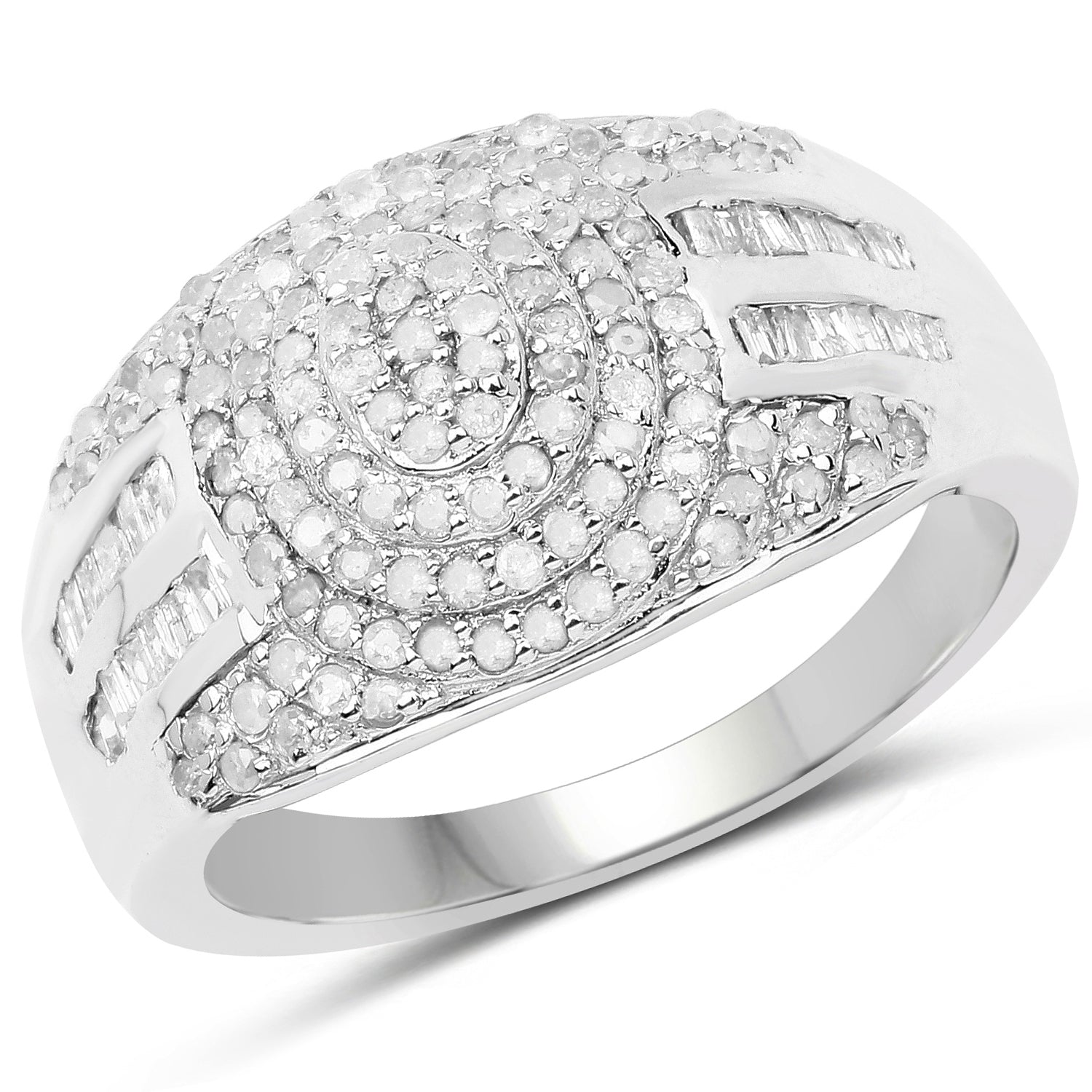 1.15 Carat Genuine White Diamond .925 Sterling Silver Ring by Bids.com