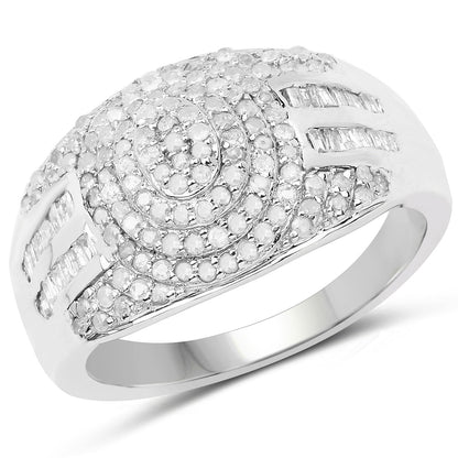 1.15 Carat Genuine White Diamond .925 Sterling Silver Ring by Bids.com