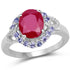 4.03 Carat Genuine Glass Filled Ruby & Tanzanite .925 Sterling Silver Ring by Bids.com