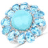 9.50 Carat Genuine Turquoise and Swiss Blue Topaz .925 Sterling Silver Ring by Bids.com