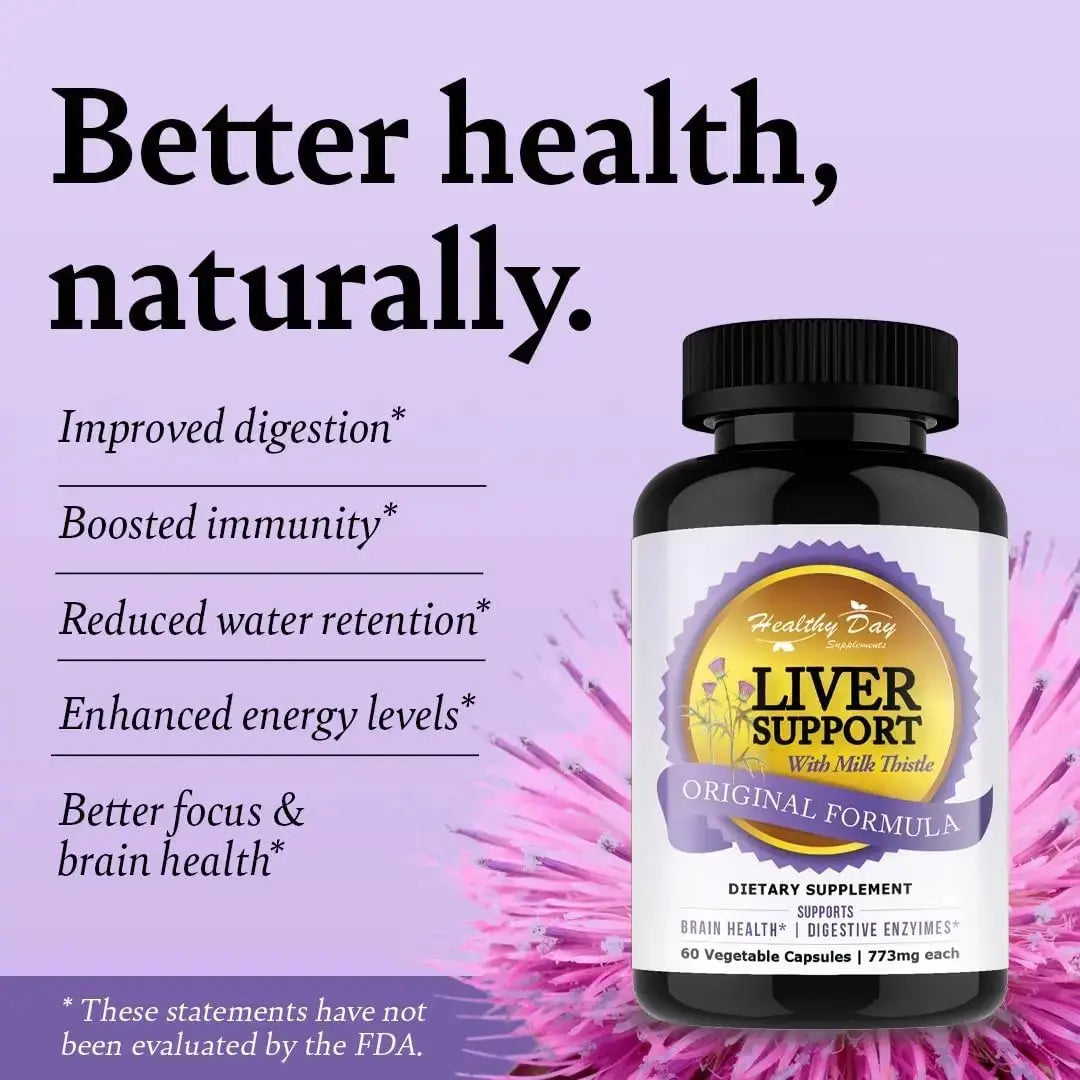 Liver Support with Milk Thistle — Herbal Wellness Supplement by Healthy Day Supplements