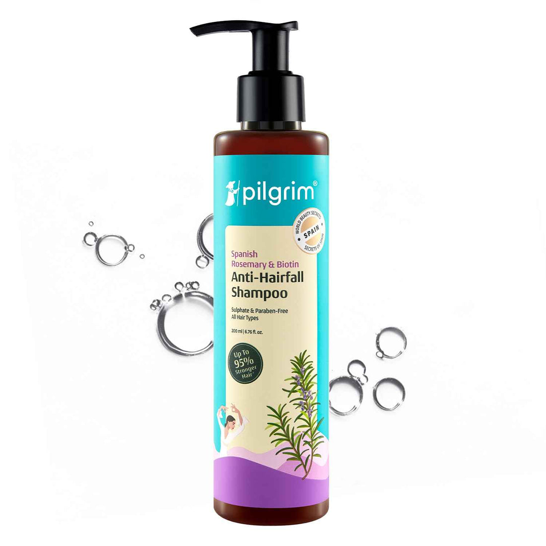 Pilgrim Spanish Rosemary &amp; Biotin Anti Hairfall Shampoo For Reducing Hair Loss &amp; Breakage