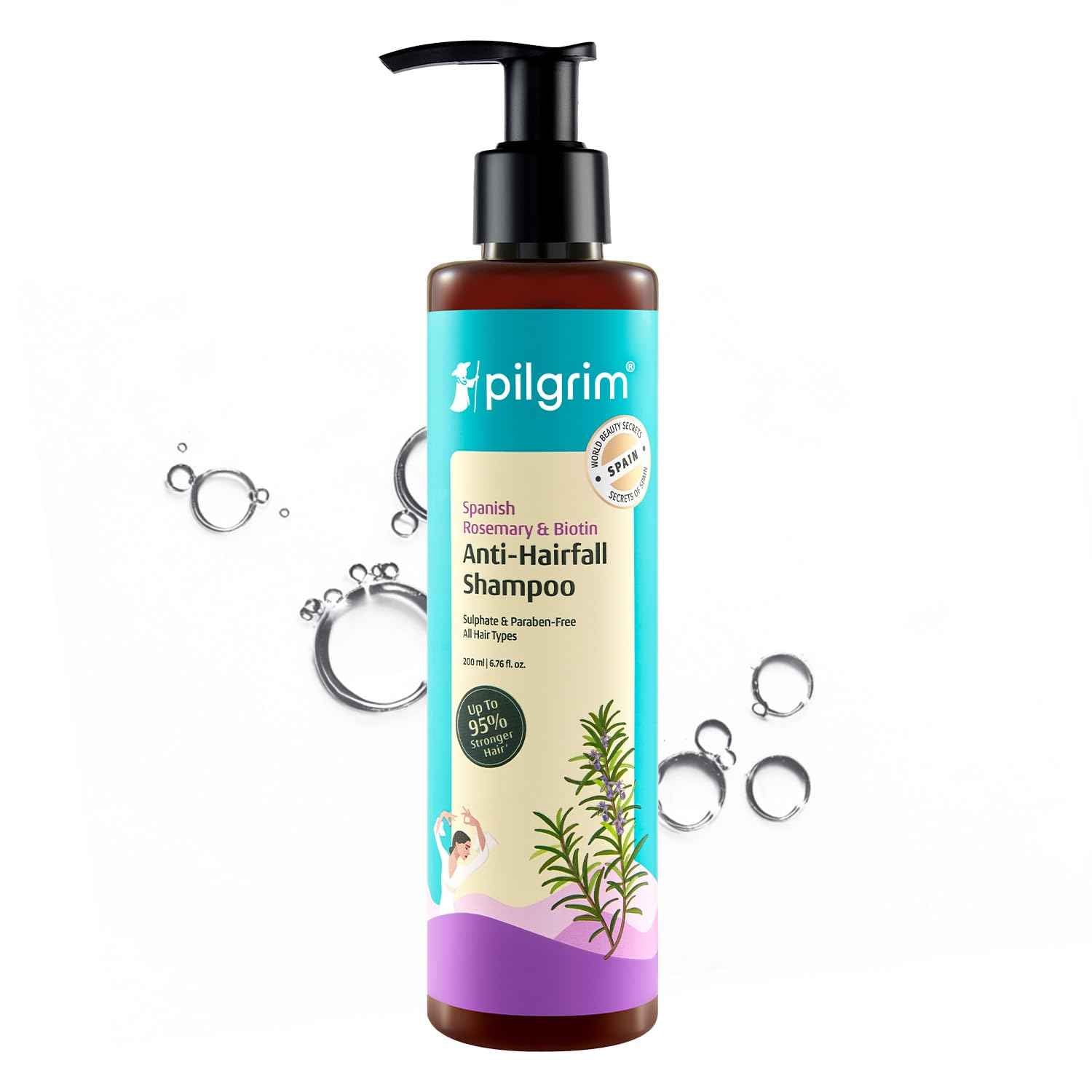 Pilgrim Spanish Rosemary &amp; Biotin Anti Hairfall Shampoo For Reducing Hair Loss &amp; Breakage