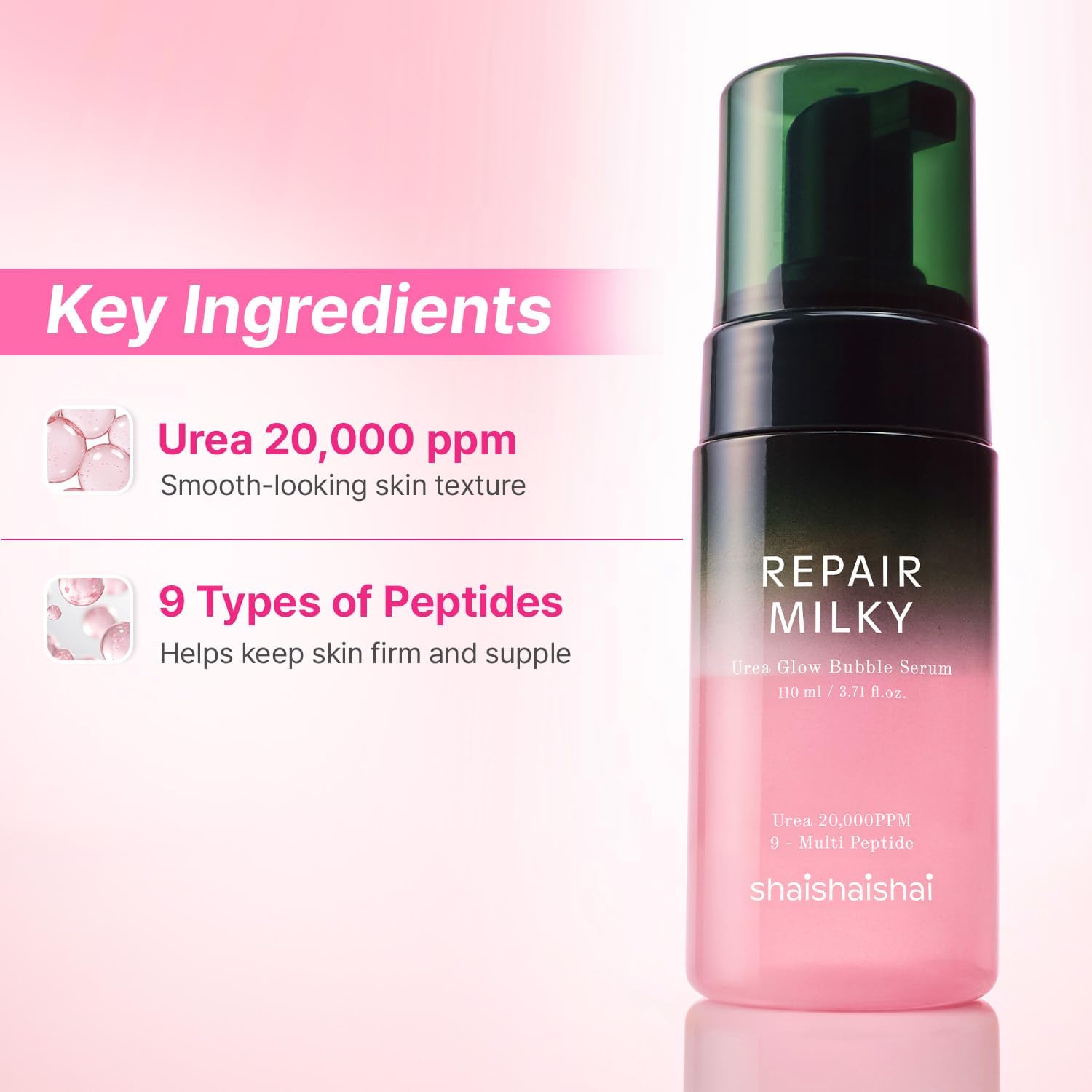 Shaishaishai Repair Milky Urea Glow Bubble Serum by AsiaBeautyMall