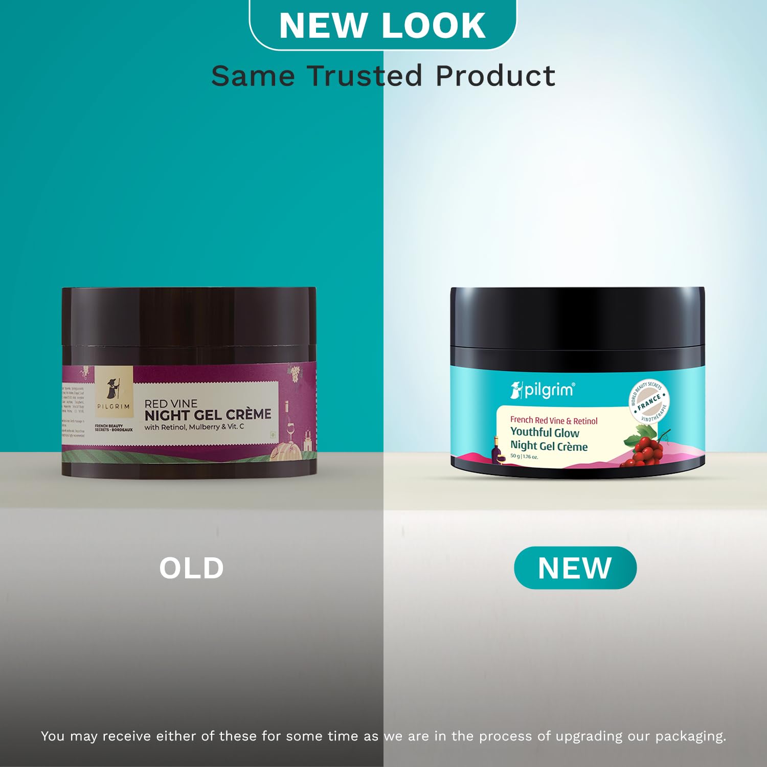 Pilgrim French Red Vine Anti Aging Night Cream with Retinol, Mulberry &amp; Vitamin C For Glowing Skin &amp; Skin Repair