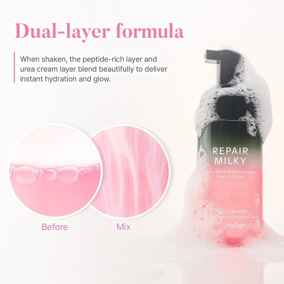 Shaishaishai Repair Milky Urea Glow Bubble Serum by AsiaBeautyMall