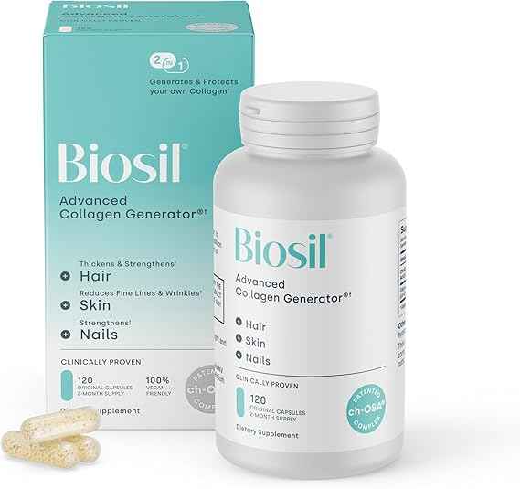 Biosil Collagen Generator - 120 Original Capsules - with Patented ch-OSA Complex - Generates &amp; Protects Your Own Collagen - GMO Free - 60-Day Supply