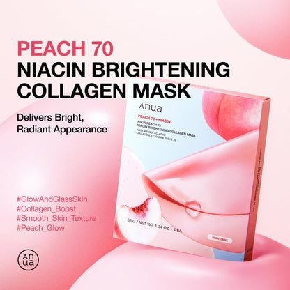 ANUA Peach 70 Niacin Brightening Collagen Mask by AsiaBeautyMall