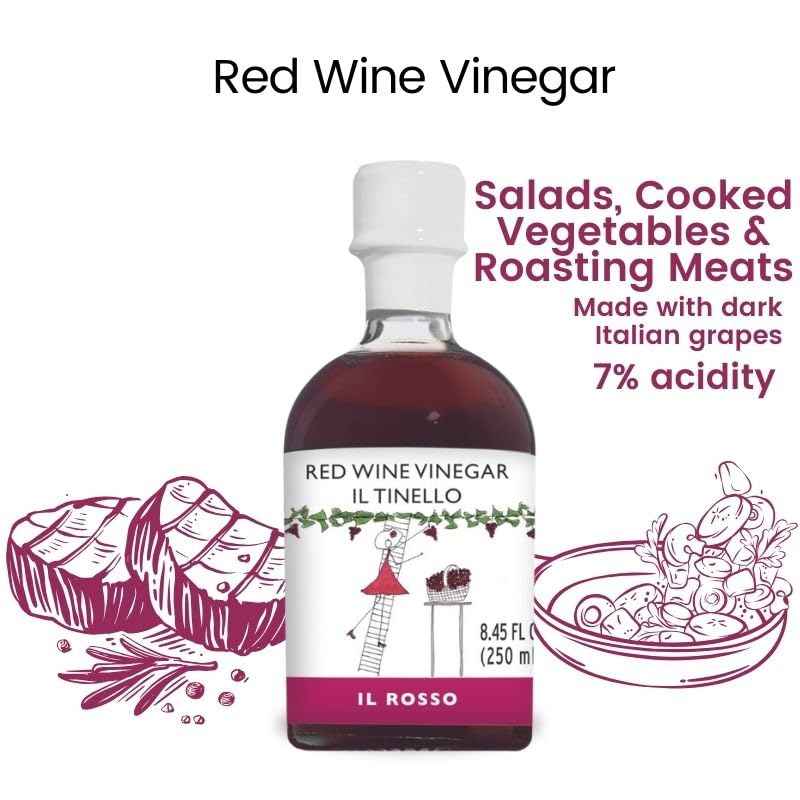 IL TINELLO, Red Wine Vinegar Aceto di Vino Rosso, (8.45 fl oz) 250ml