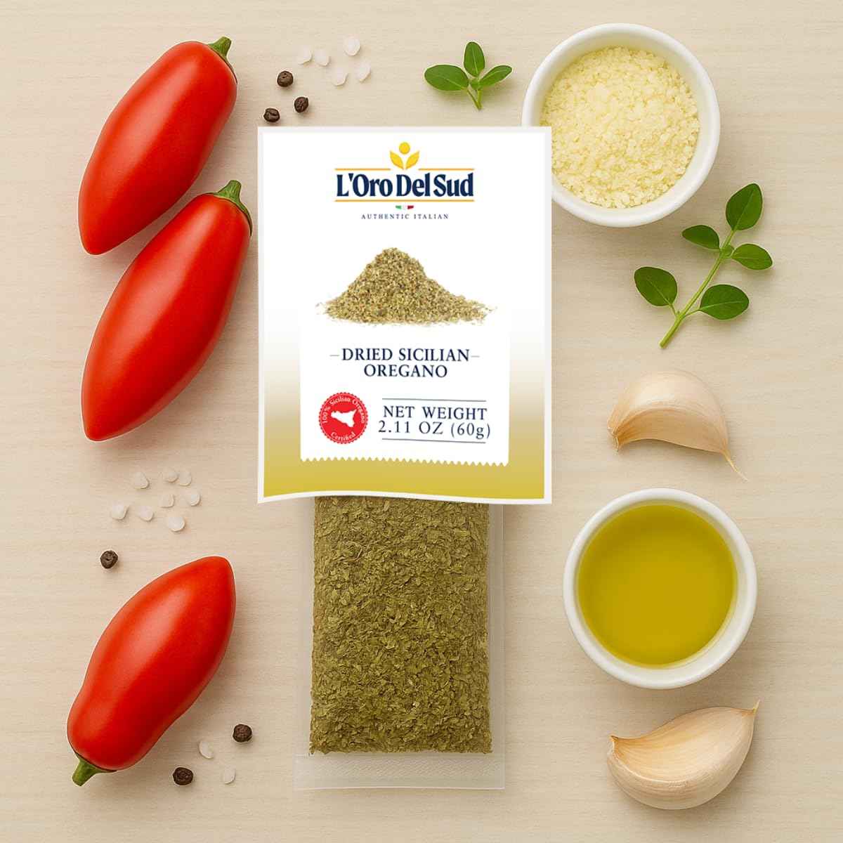 L’Oro Del Sud, Ground Sicilian Oregano, 2.11 oz (60 g)