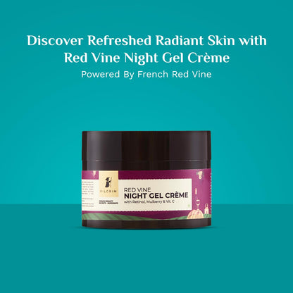 Pilgrim French Red Vine Anti Aging Night Cream with Retinol, Mulberry &amp; Vitamin C For Glowing Skin &amp; Skin Repair
