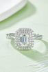 Adored 1 Carat Emerald-Cut Sparkala™ Platinum Over Pure Sterling Silver Side Stone Ring by Sparkala