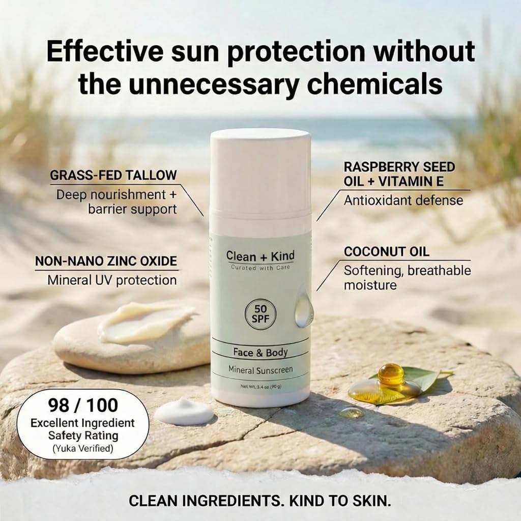 Tallow Mineral Sunscreen by Clean + Kind