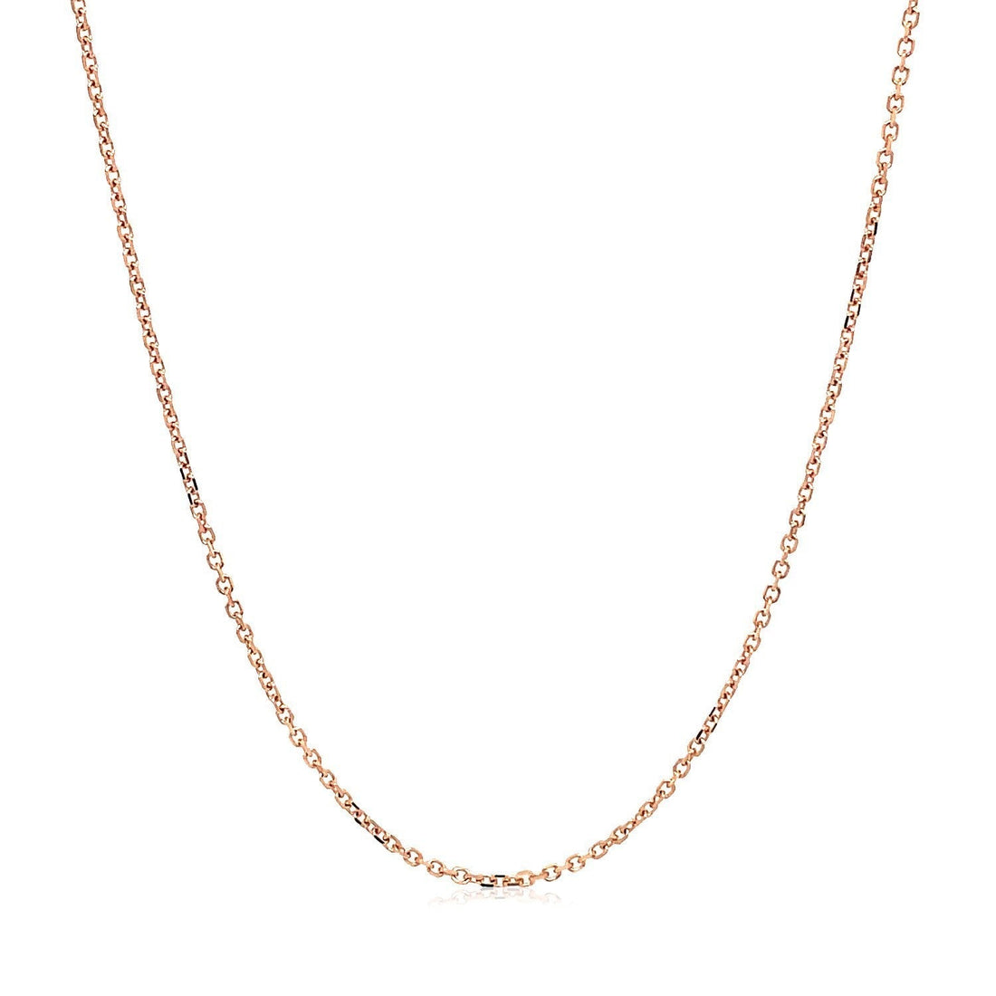 18k Rose Gold Diamond Cut Cable Link Chain (1.10 mm)  DestGlow
