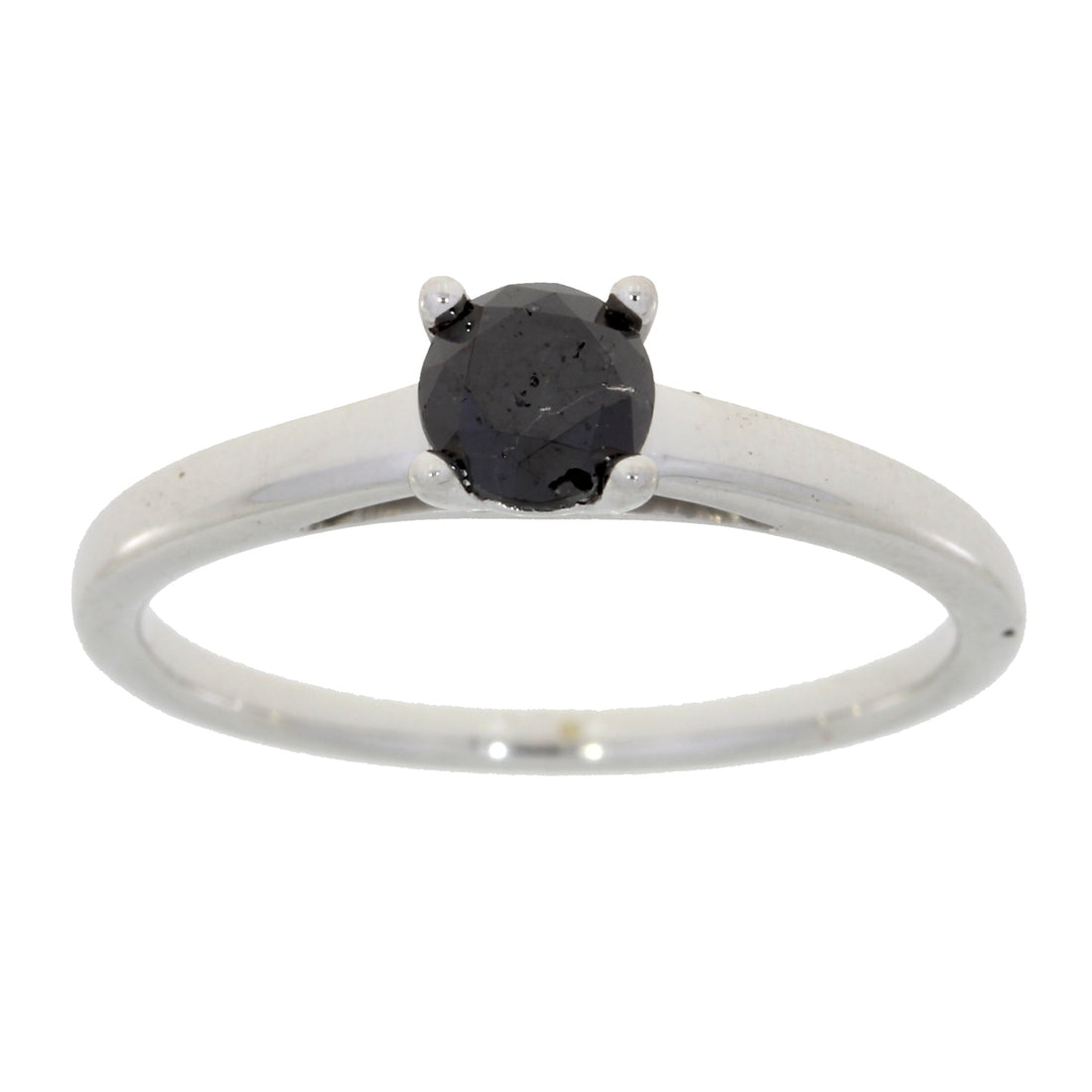 Natural .50ct Black Diamond Eng Only Sterling Silver by Bids.com