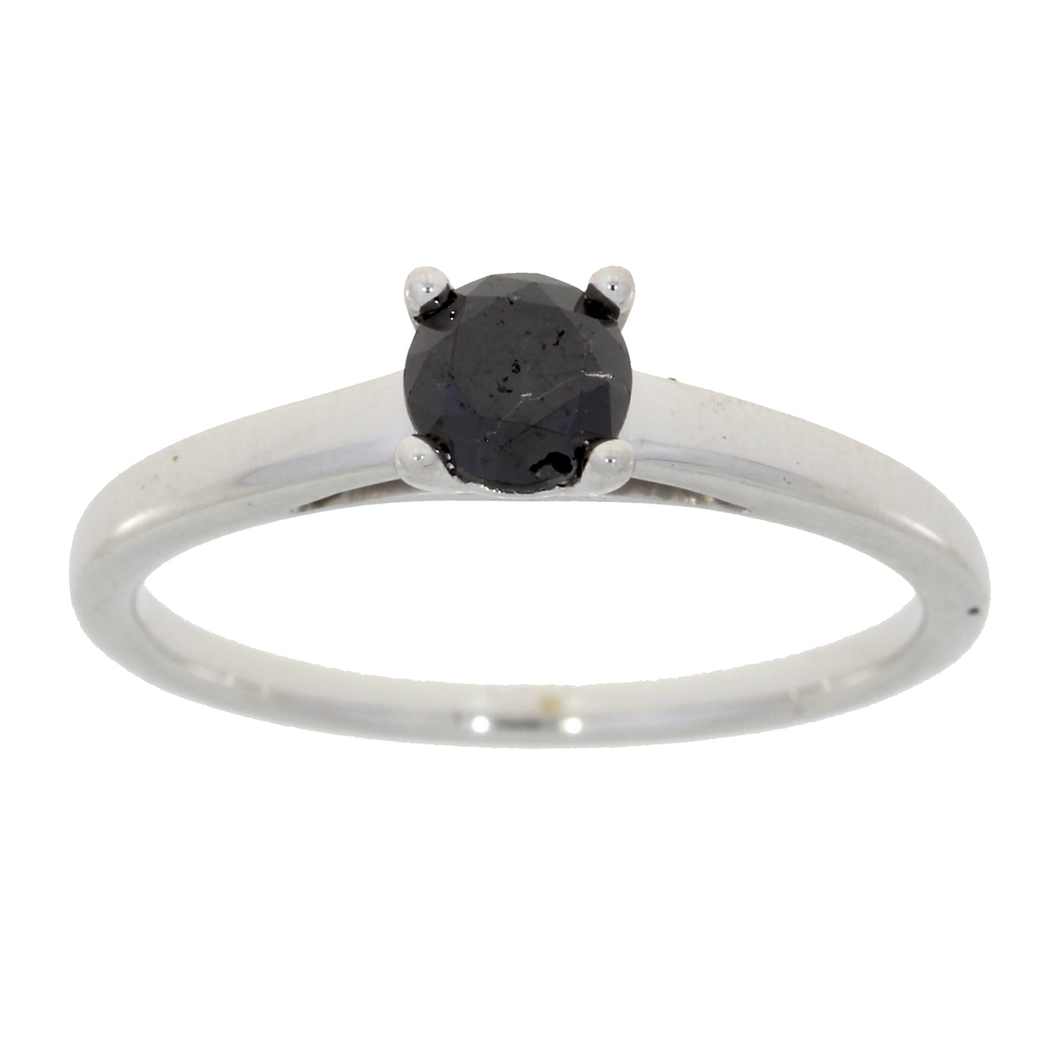 Natural .50ct Black Diamond Eng Only Sterling Silver by Bids.com